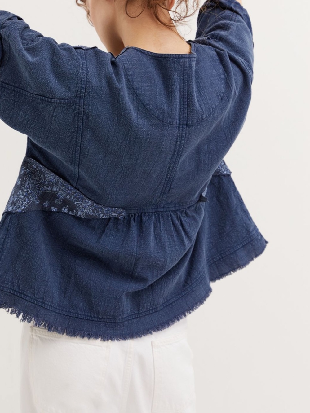 Pilcro Indigo Blue Patchwork Jean Jacket